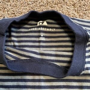 Men’s Free Assembly green and navy striped long sleeve shirt